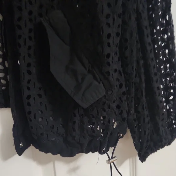 GAP Black Utility Jacket with Ribbed Trim - Picture 4 of 5